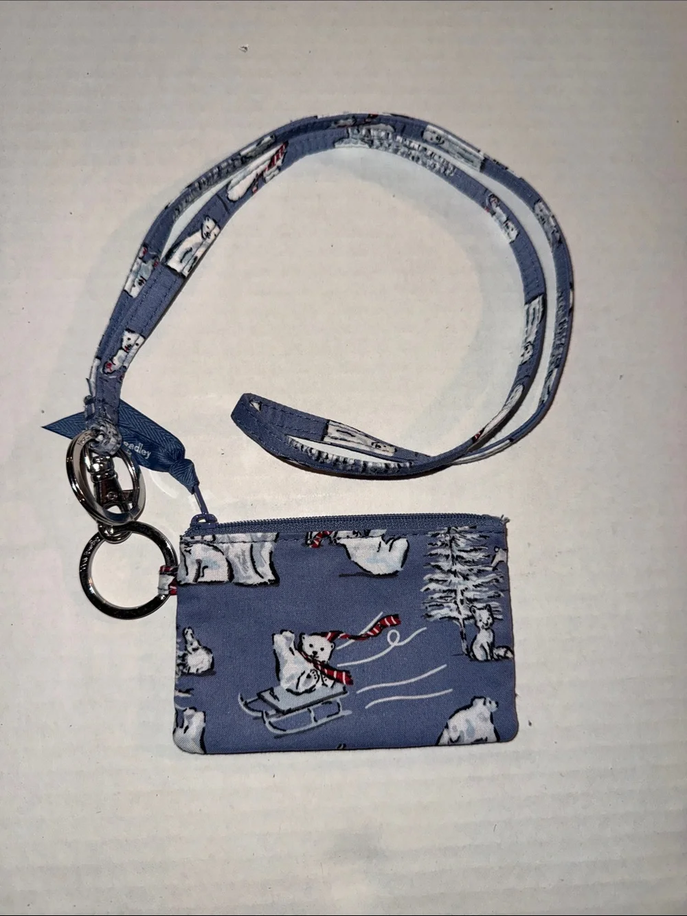 Vera Bradley Blue Polar Bear Lanyard Card Holder